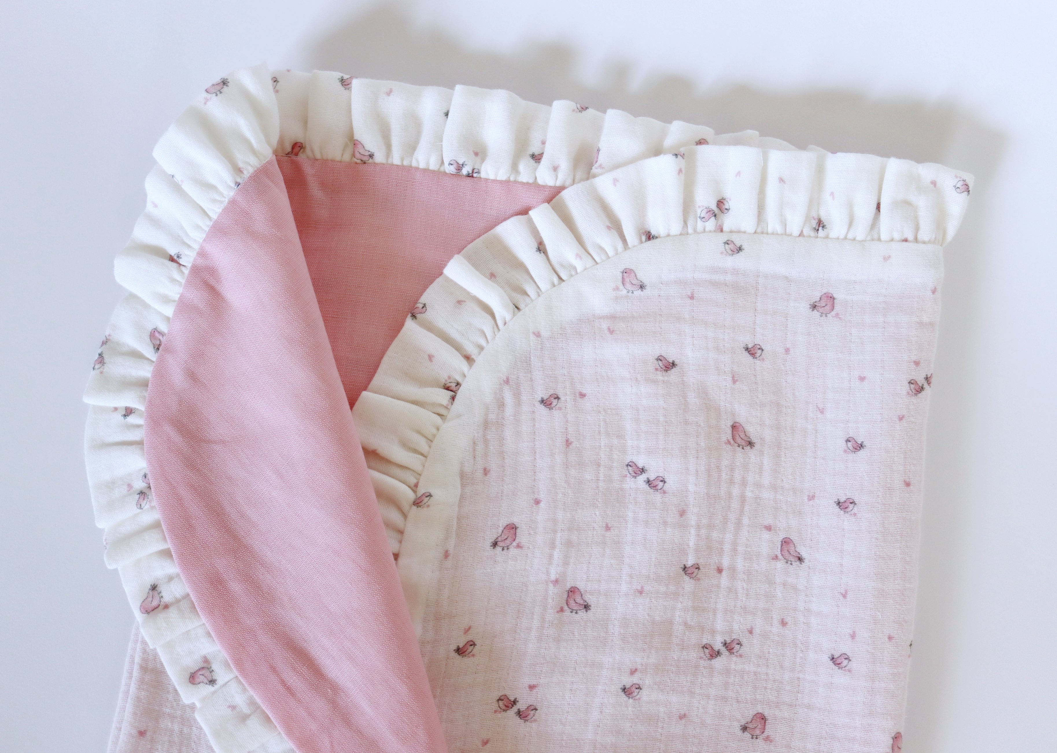 Arrullo BIRDS lino rosa