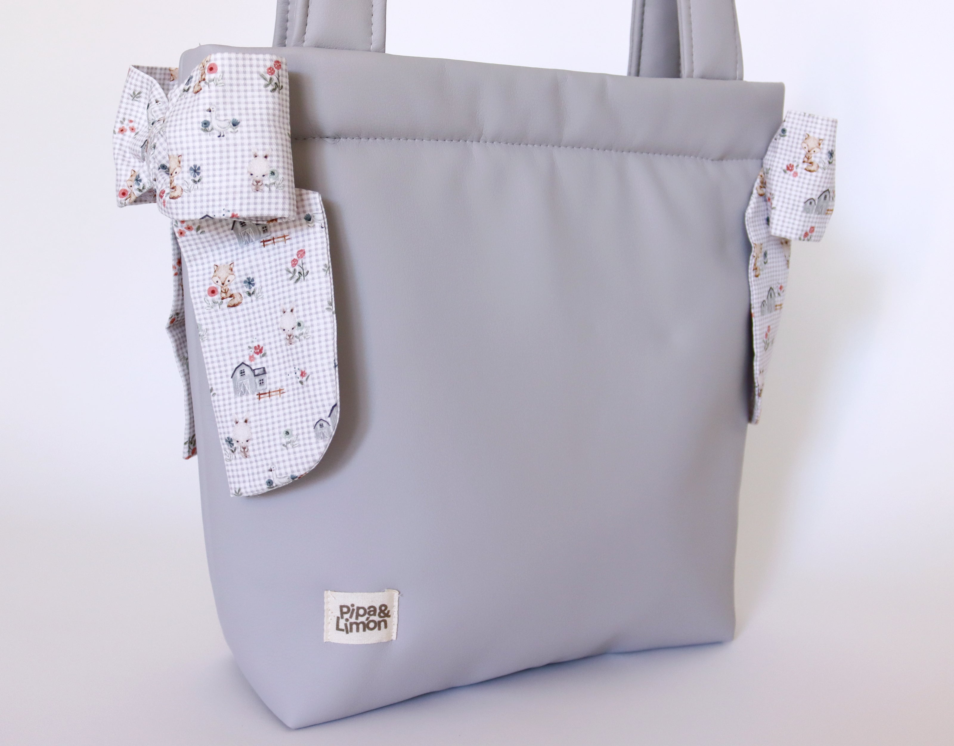 Bolsa panera TADEO polipiel gris