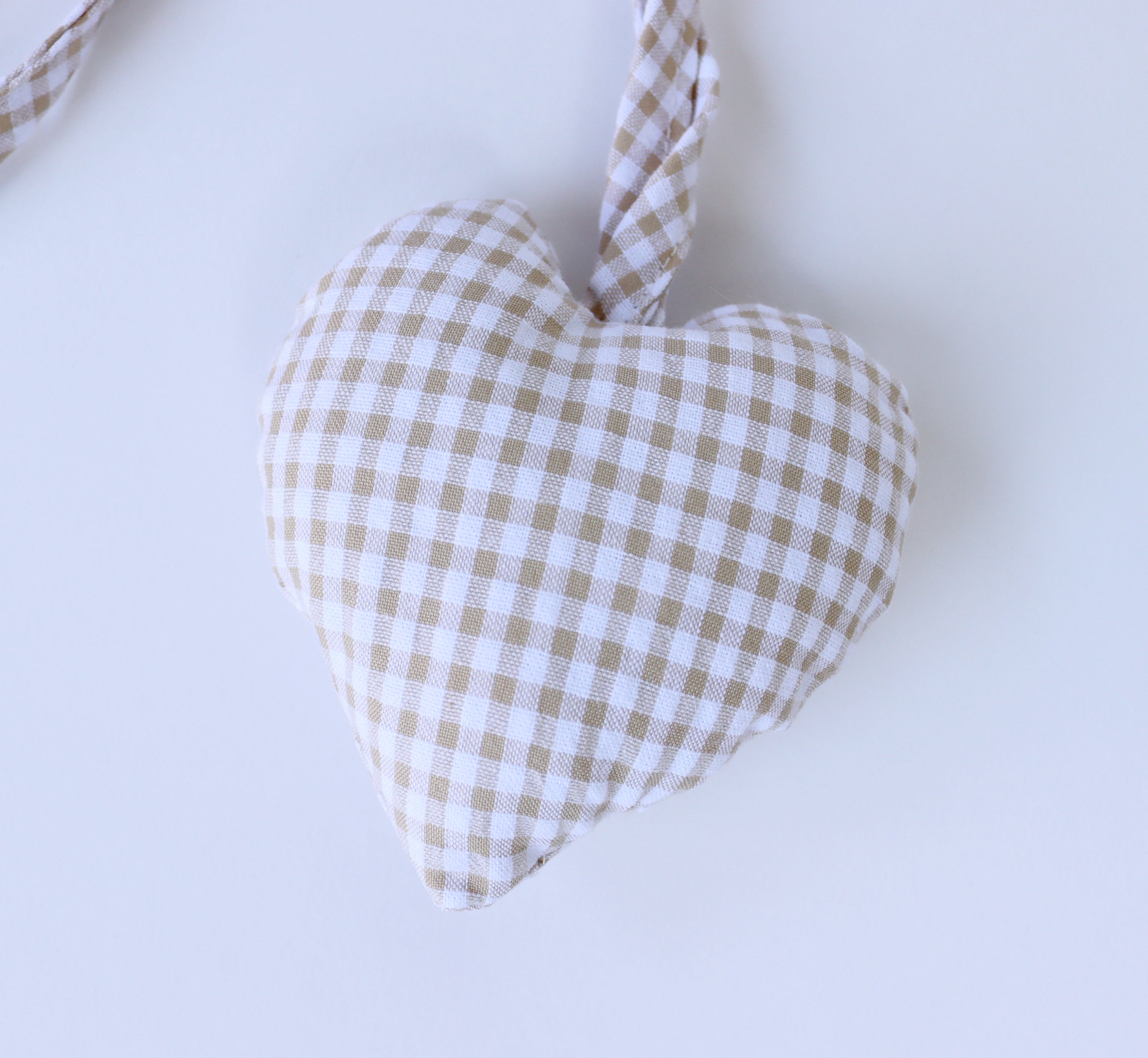 Colgante corazón MINI VICHY BEIGE