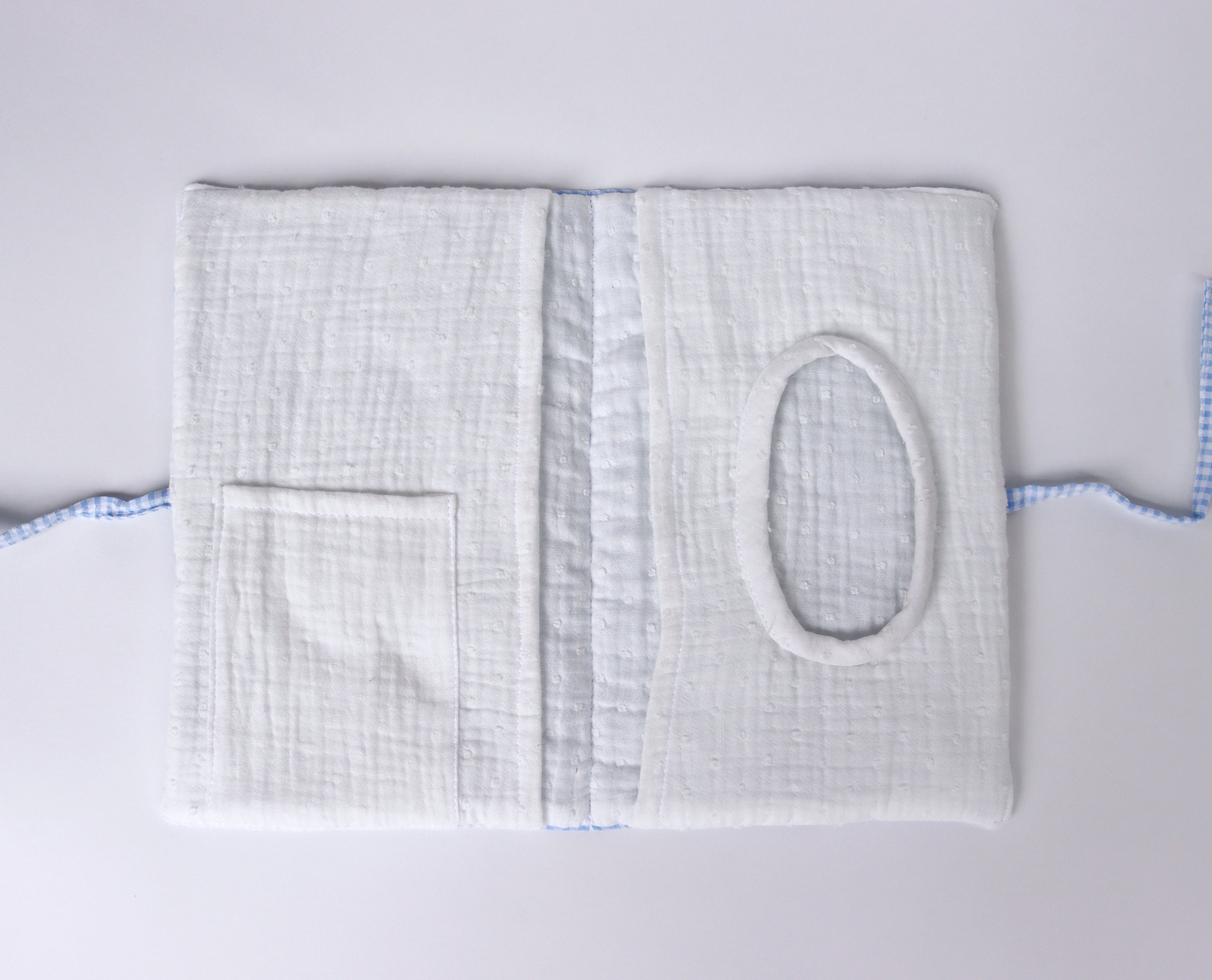 Porta pañales/toallitas MINI VICHY AZUL