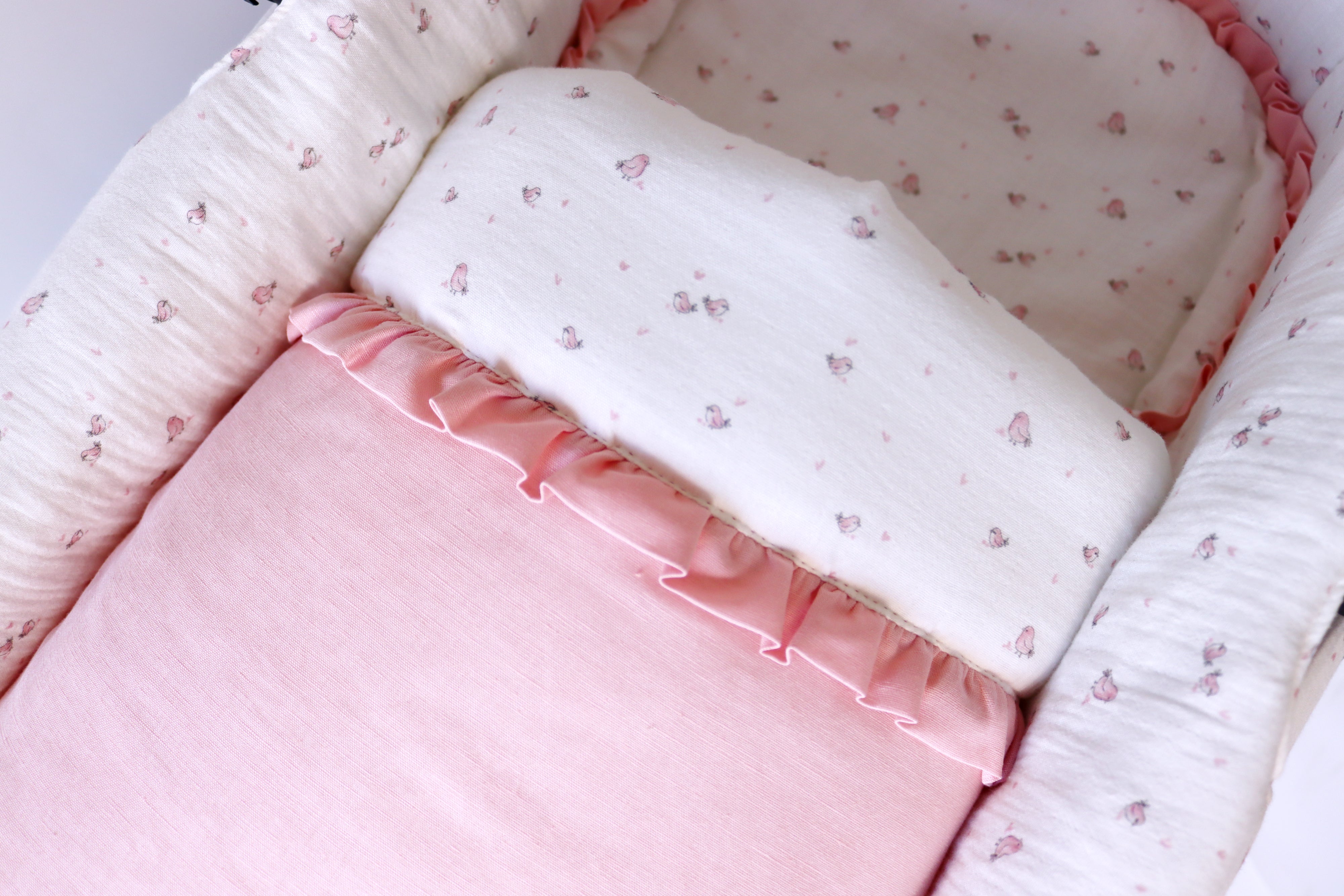 Saco entretiempo BIRDS lino rosa