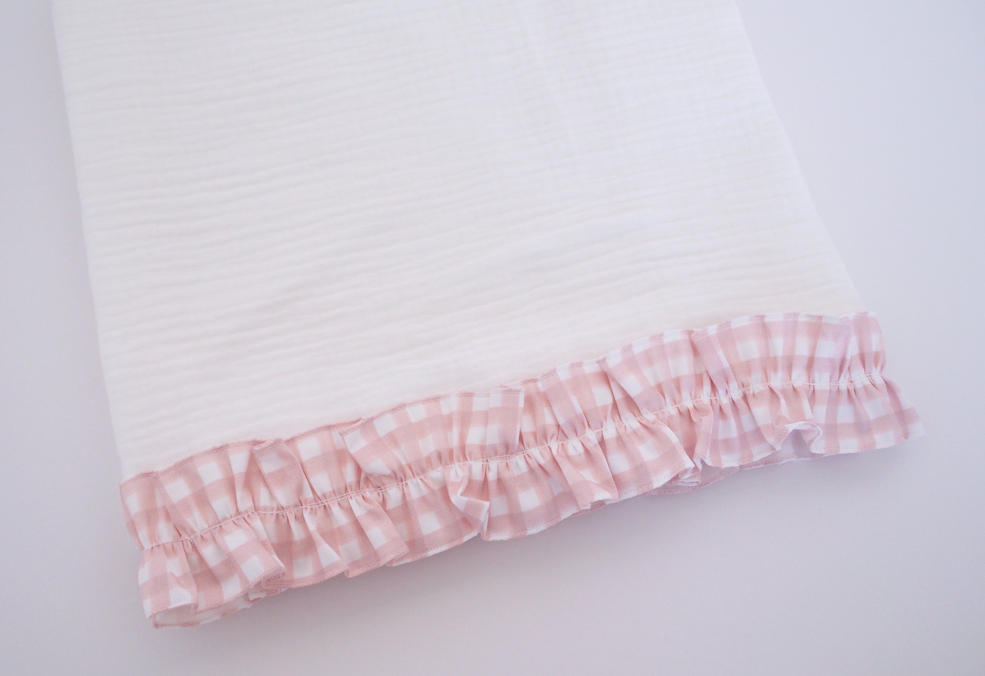 Sábana capazo volante VICHY ROSA PETAL