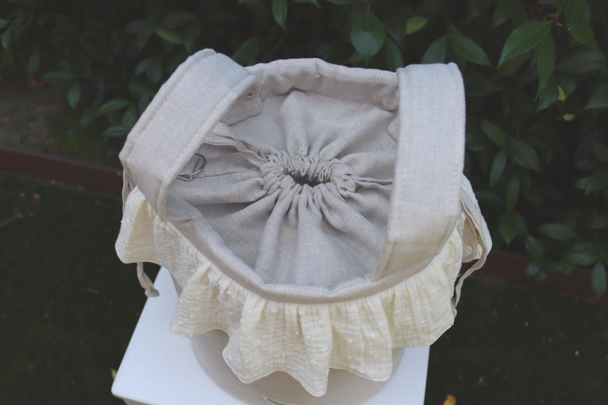 Bucket bag PLUMETI BEIGE/LINO