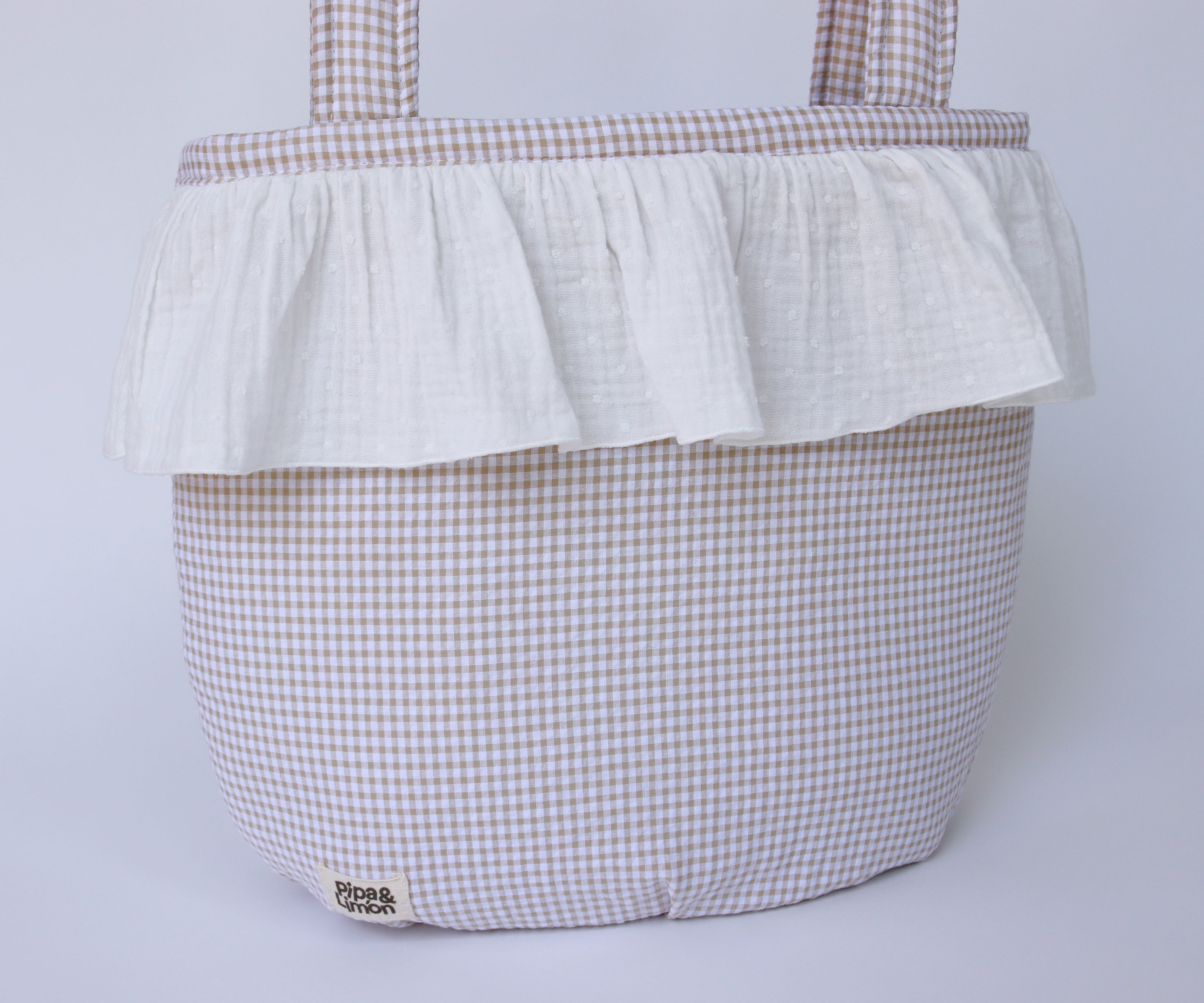 Bolsa bombonera MINI VICHY BEIGE