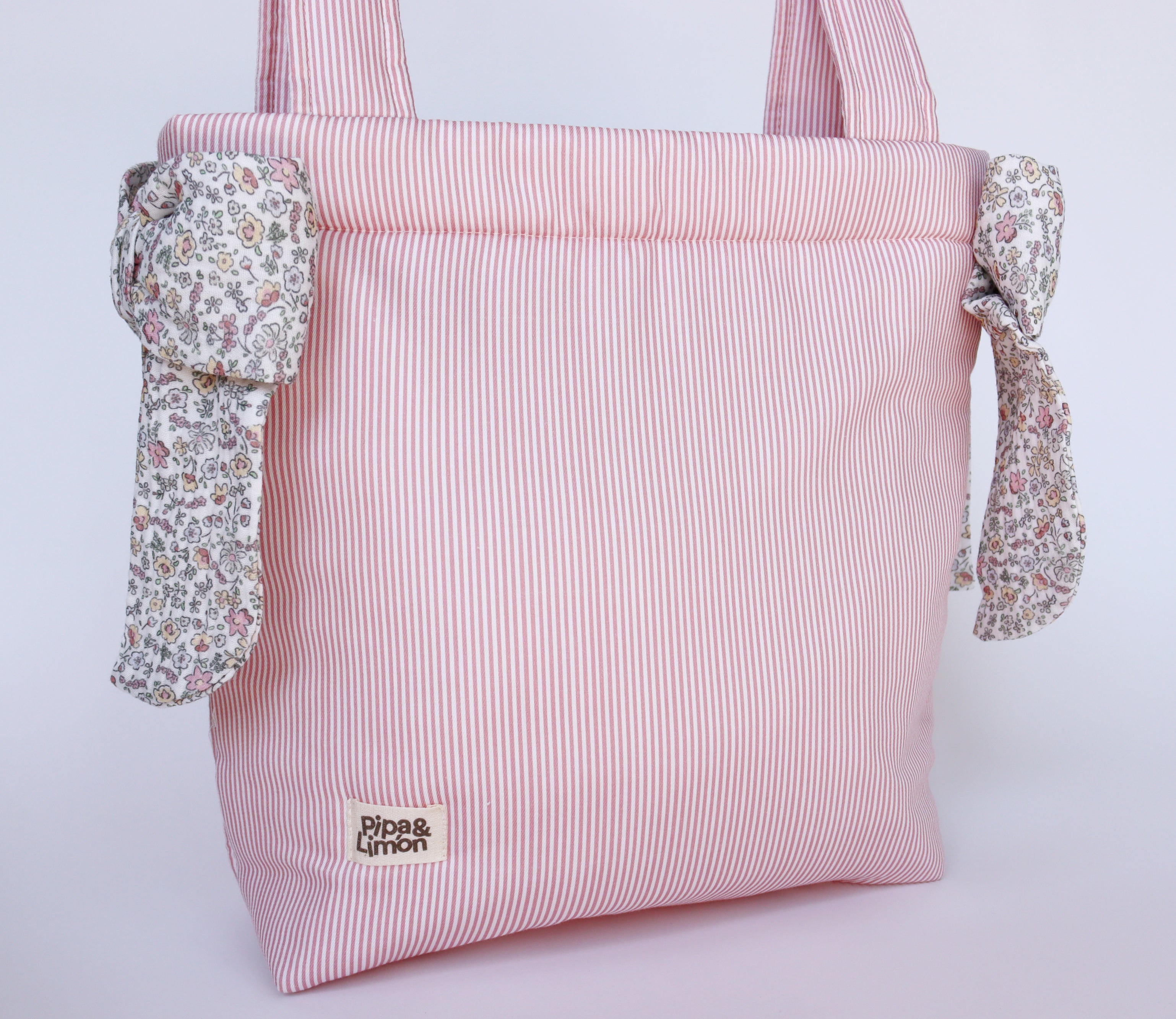 Bolsa panera LEYRE pink stripes
