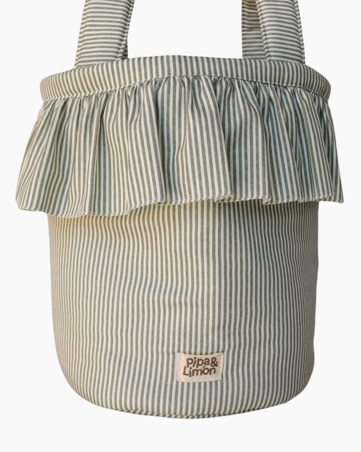 Bucket bag DARK GREEN STRIPES