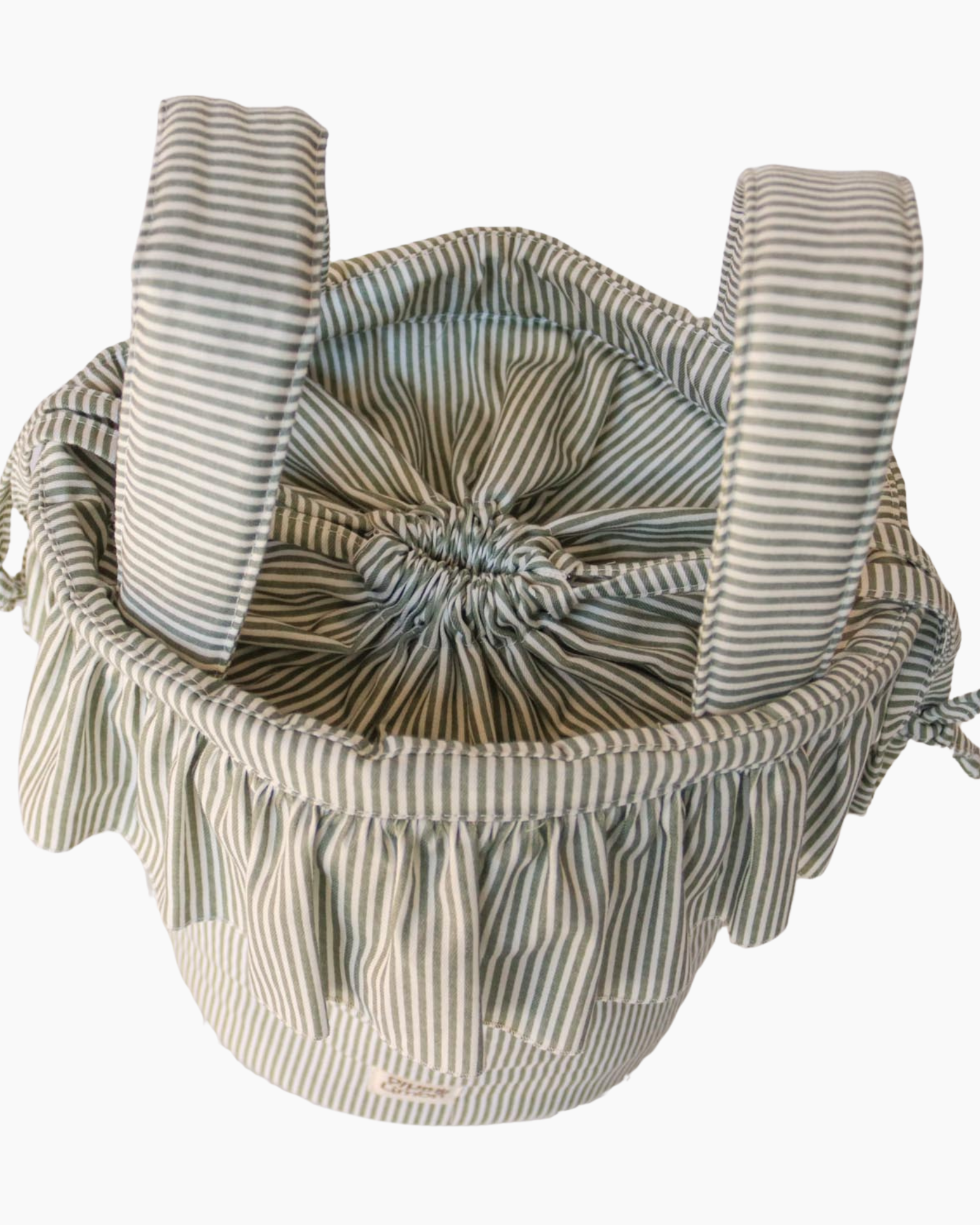 Bucket bag DARK GREEN STRIPES
