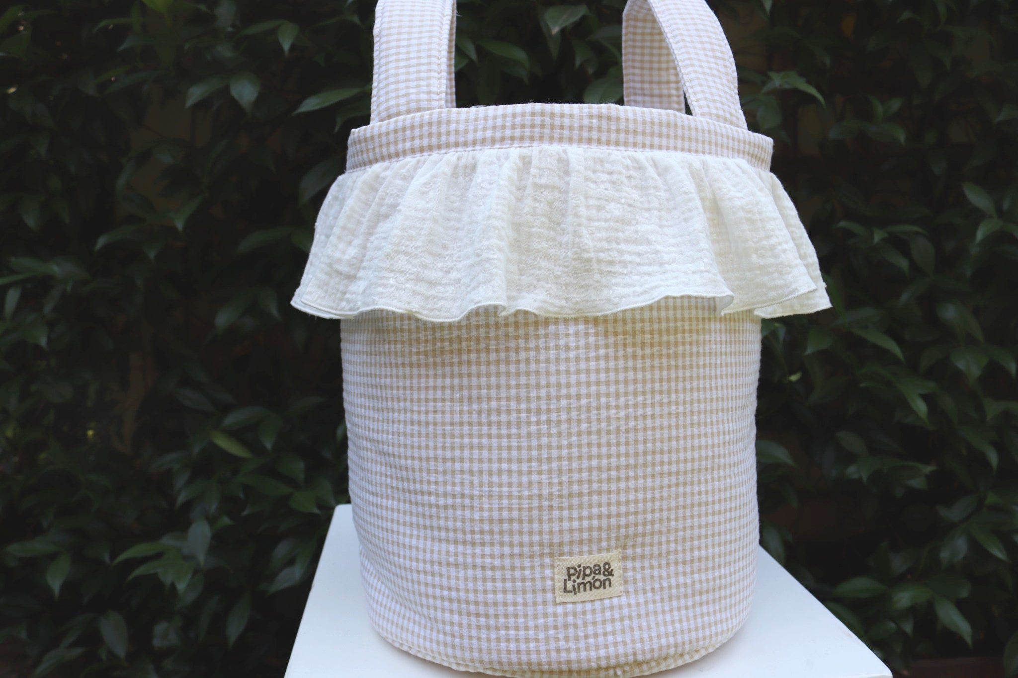 Bucket bag MINI VICHY BEIGE