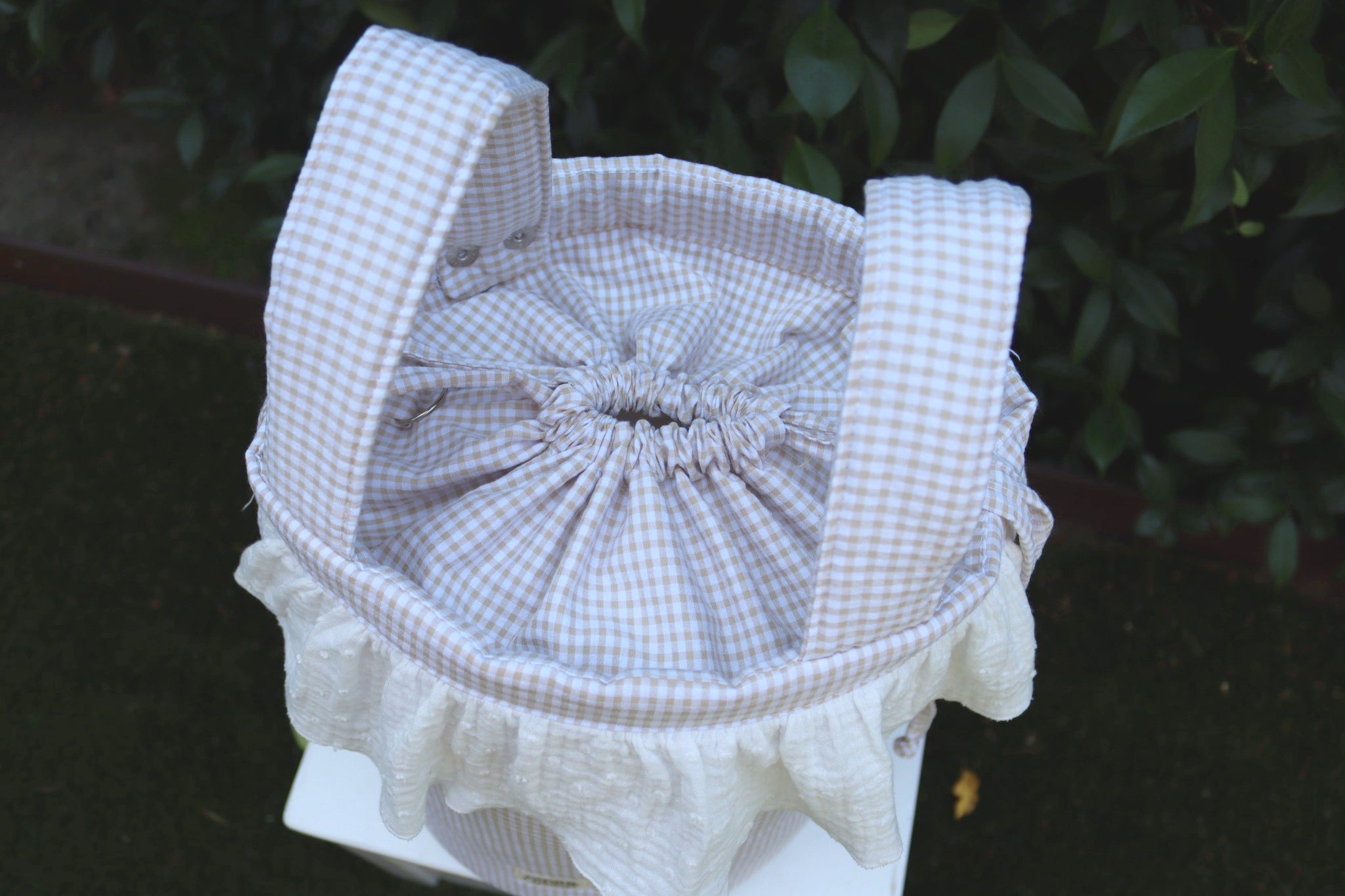 Bucket bag MINI VICHY BEIGE